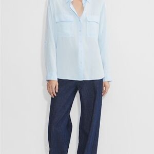 Aritzia Babaton Classic Light Blue Utility Shirt M - NWT